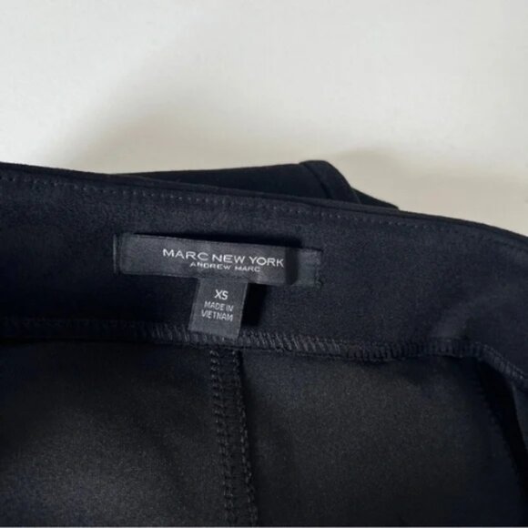 Marc New York Faux Suede Pencil Midi Skirt Gold Zip Front Detail Belted Sz XS - Picture 8 of 9